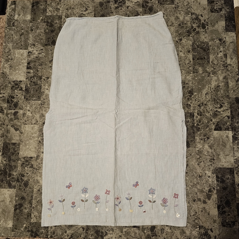 Christopher & Banks 100% Linen Skirt
